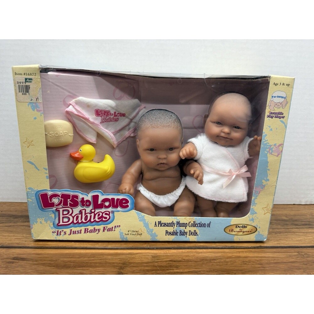 Lots To Love Babies Set Of 2 Baby Dolls & Accessories 1999 Berenguer VINTAGE New